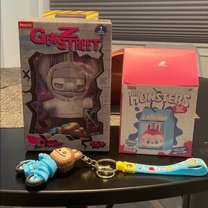 Disney Stitch Collectible Box in Gray The Monsters and keychain Bundle Set